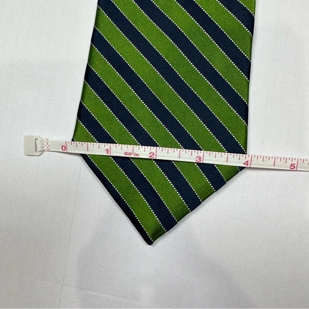 TOMMY HILFIGER Vintage Green and Blue Striped Tie
